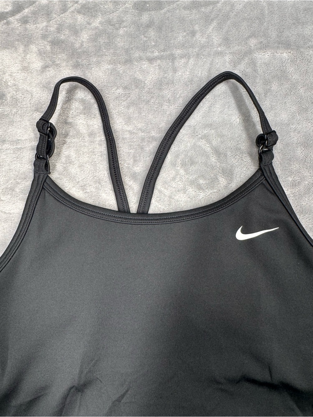 Nike Lightly Lined Black Slim Crossback Sports Tank - Picture 3 of 9